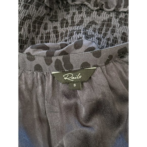 Rails Women's Jasmine Mini Dress Size Small in Azure Leopard Blue Black - Picture 4 of 4